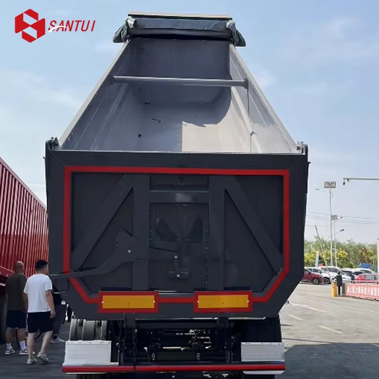 High Strength Three Axle Rear Tipping Semi Trailer Air Suspension U Shaped Tipping Semi Trailer