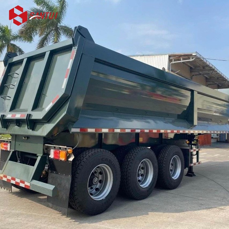 High Strength Three Axle Rear Tipping Semi Trailer Air Suspension U Shaped Tipping Semi Trailer