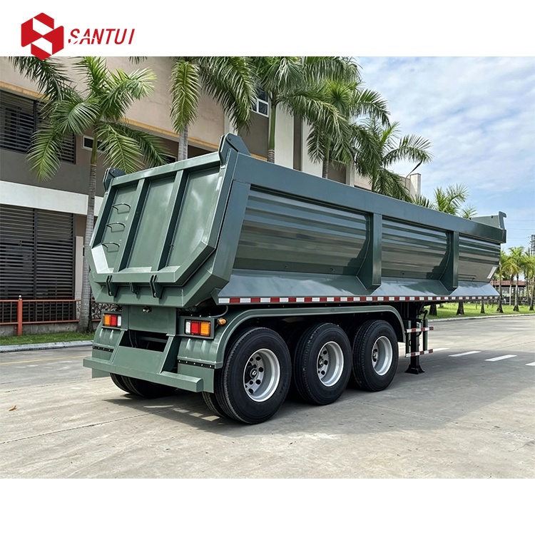 High Strength Three Axle Rear Tipping Semi Trailer Air Suspension U Shaped Tipping Semi Trailer