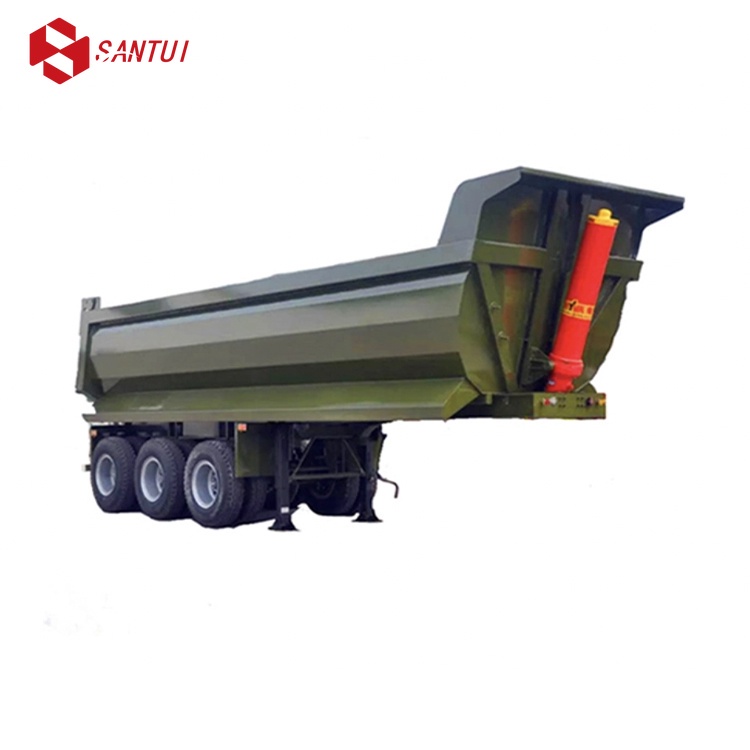 High Strength Three Axle Rear Tipping Semi Trailer Air Suspension U Shaped Tipping Semi Trailer
