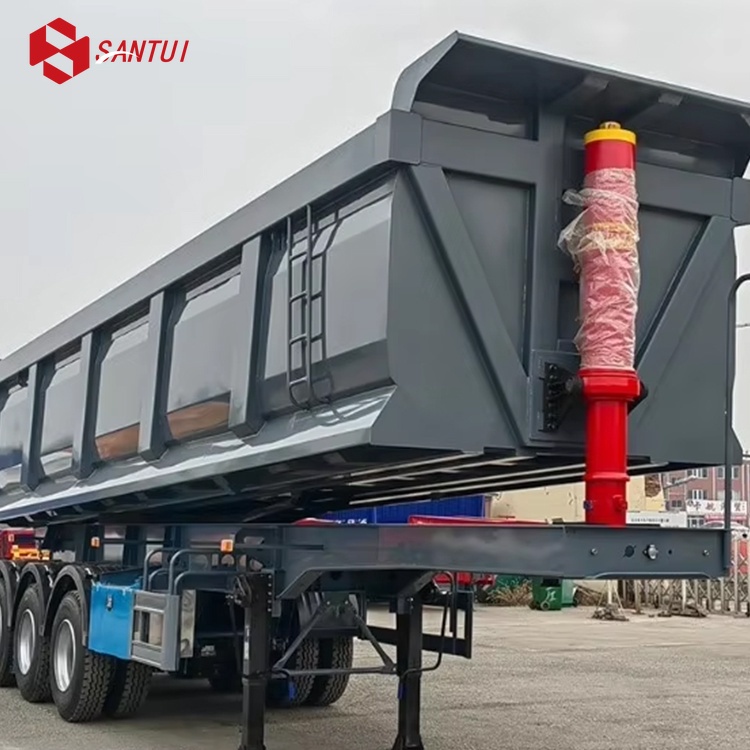 High Strength Three Axle Rear Tipping Semi Trailer Air Suspension U Shaped Tipping Semi Trailer
