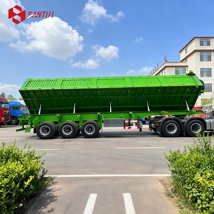 Factory 3 Axles 40/50 Tons Steel Side Dump Semi-Trailer Box Tipper Truck Trailer Construction Transporting