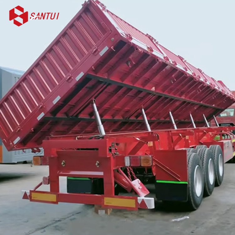 Factory 3 Axles 40/50 Tons Steel Side Dump Semi-Trailer Box Tipper Truck Trailer Construction Transporting Factory 3 Axles 40/50 Tons Steel Side Dump Semi-Trailer Box Tipper Truck Trailer Construction Transporting