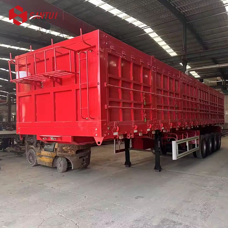 2/3/4/5 Axle Air Suspension Liftable First Last Axle European Style Double Section Box Side Tipping Dump Semi Trailer