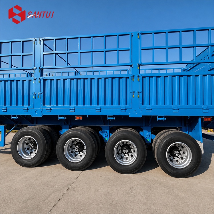 Blue 4 Axle Vertical Fence Plate Semi Trailer Stake Fence Semi-Trailer / New / Refurbished Fence Semi-Trailer