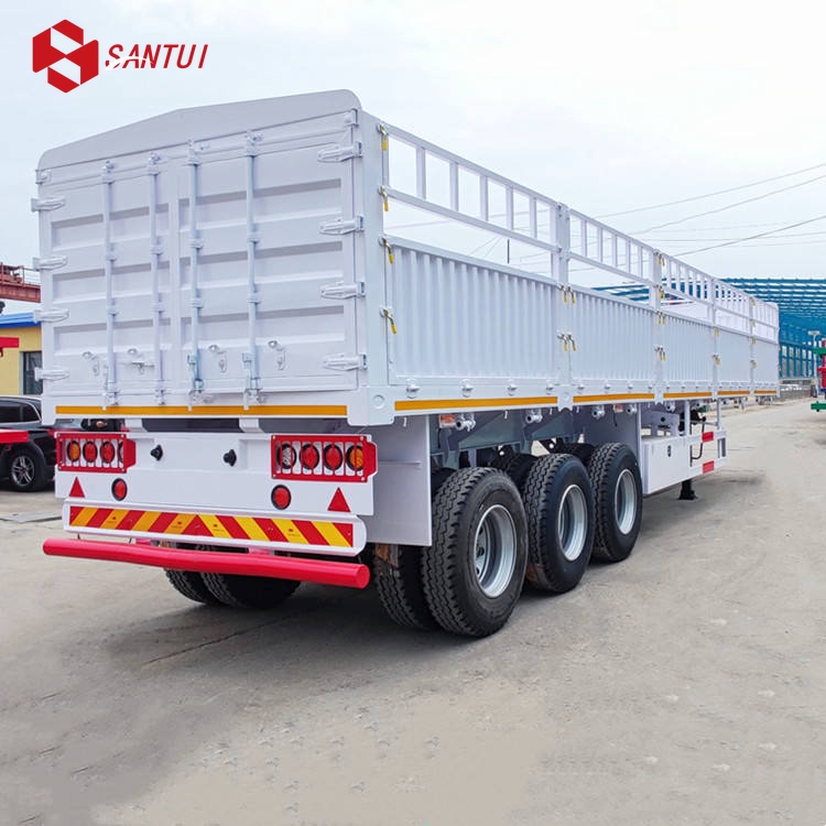 60 Ton 3-Axle Drop Side Wall Fence Semi Trailer with Steel Material