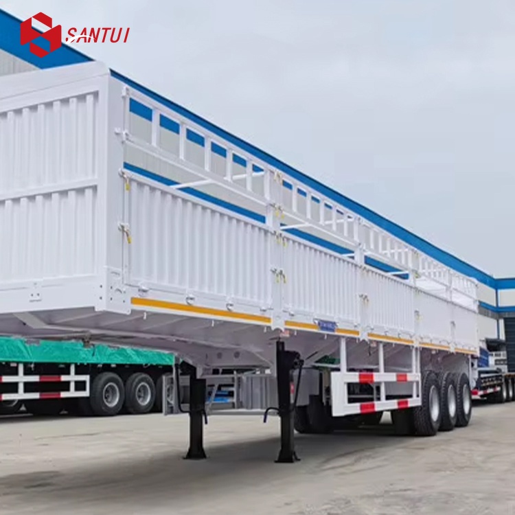 60 Ton 3-Axle Drop Side Wall Fence Semi Trailer with Steel Material