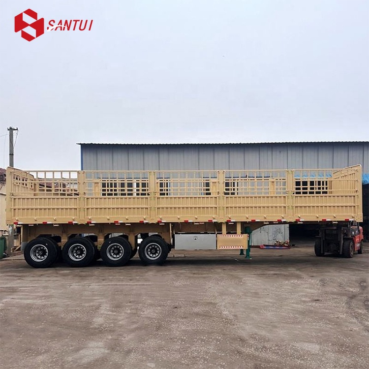 Factory Price 3 Axle 40ft Fence Cargo Truck Trailer