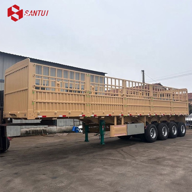 Factory Price 3 Axle 40ft Fence Cargo Truck Trailer