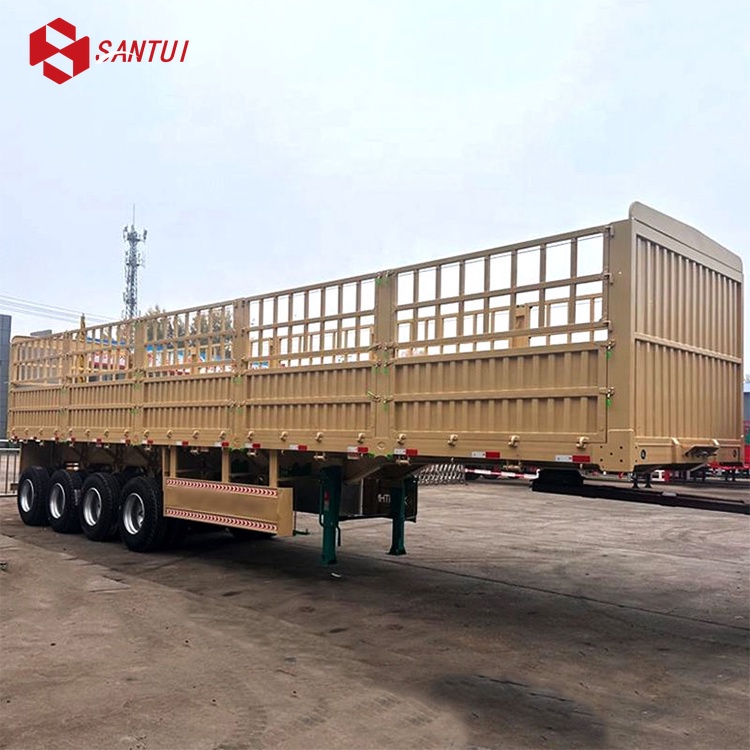 Factory Price 3 Axle 40ft Fence Cargo Truck Trailer