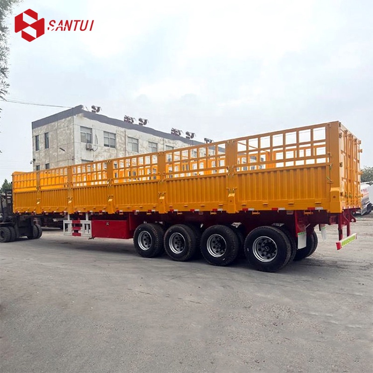 Factory Price 3 Axle 40ft Fence Cargo Truck Trailer