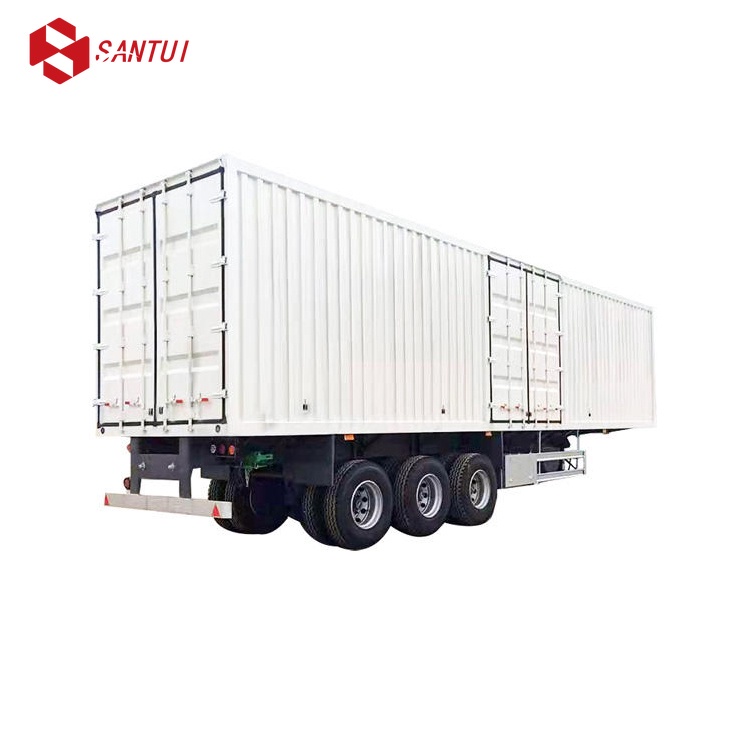 2/3/4 Axle 60 Tons Side Curtain Side Open Container Truck Transporting Cargo Dry Van Box Side Curtain Semi Trailer