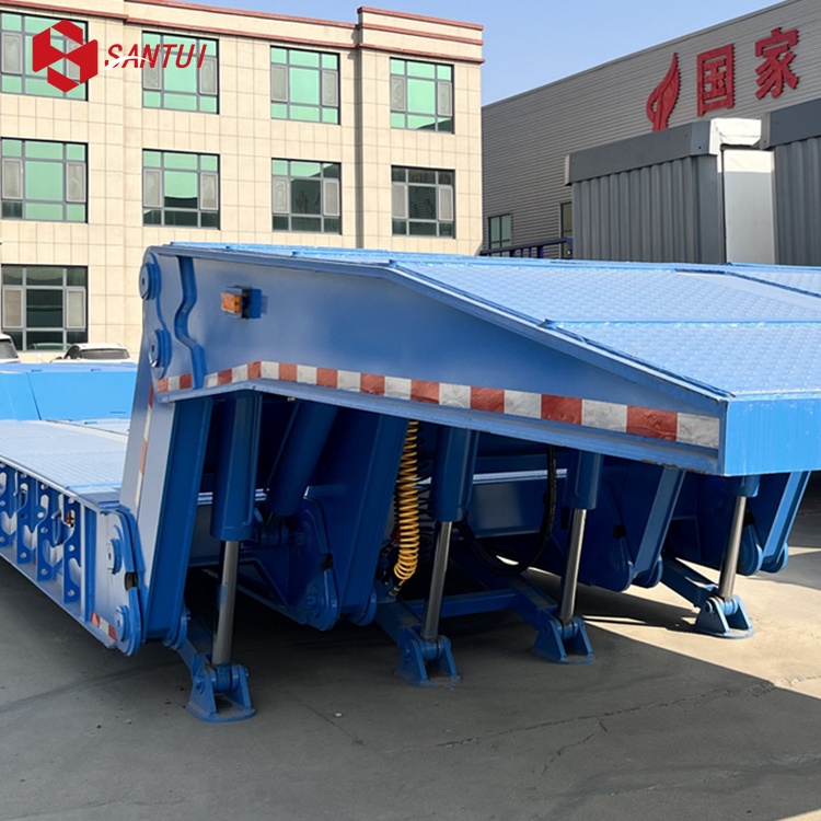 Steel Heavy Duty 3/4 Axles 50 Tons Lowboy Semi Trailer / New / Refurbished Lowboy Semi Trailer