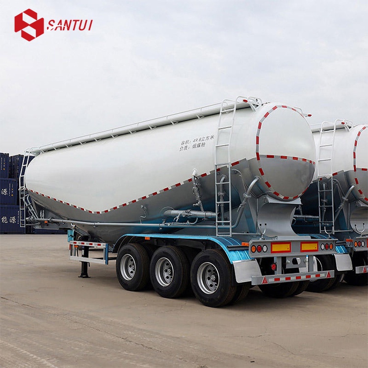 2/3/4 Axle Tank Semi Trailer / Carbon Steel Transport Cement Tanker Truck Trailer
