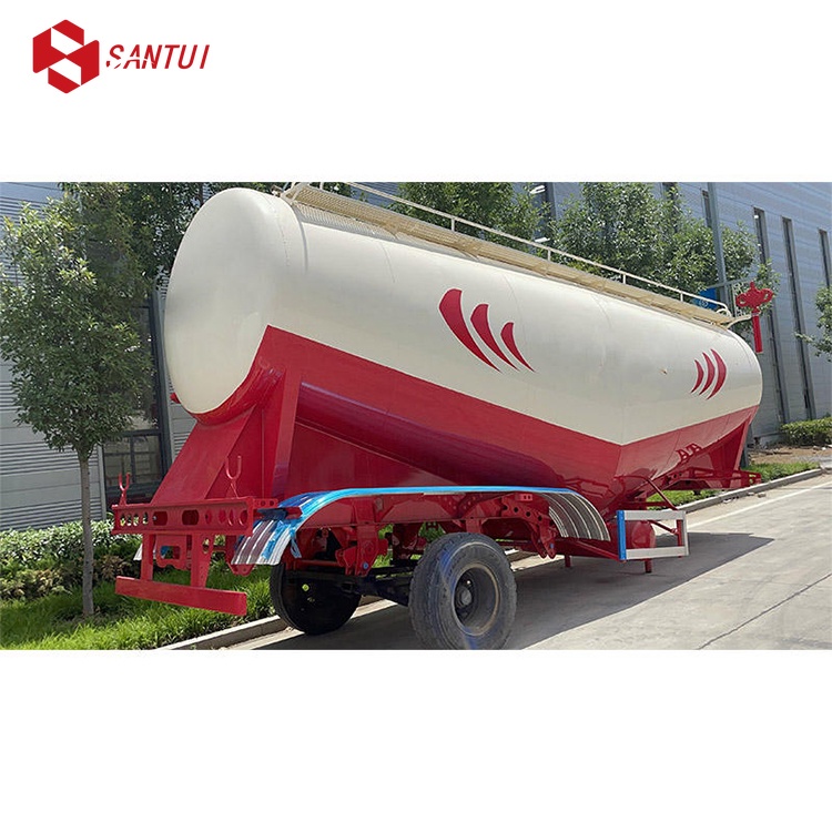 2/3/4 Axle Tank Semi Trailer / Carbon Steel Transport Cement Tanker Truck Trailer