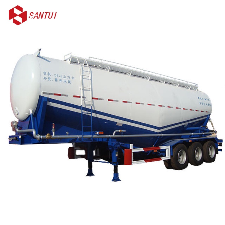 2/3/4 Axle Tank Semi Trailer / Carbon Steel Transport Cement Tanker Truck Trailer