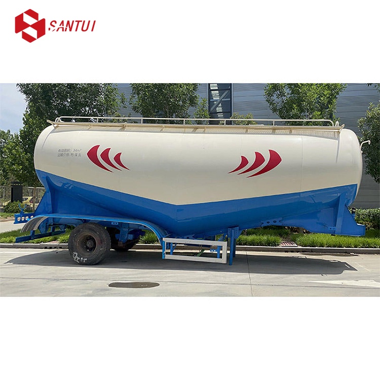 2/3/4 Axle Tank Semi Trailer / Carbon Steel Transport Cement Tanker Truck Trailer