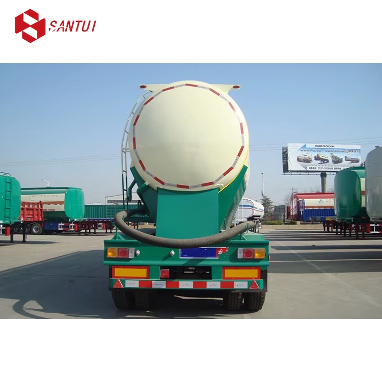 2/3/4 Axle Tank Semi Trailer / Carbon Steel Transport Cement Tanker Truck Trailer
