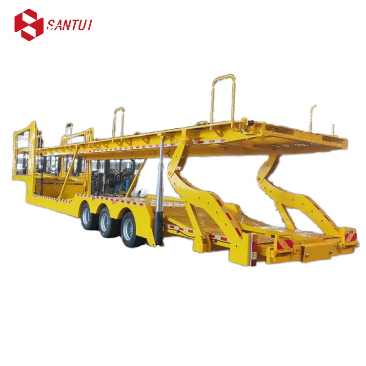 Double Floor Steel Chassis 2 Axle Auto Car Carrier Semi Trailer