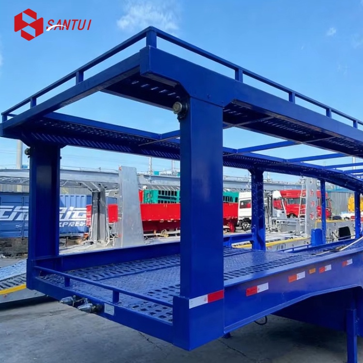 20m Steel Car Carrier Transport Semi Trailer / 2-Axles Car Transporter Trailer