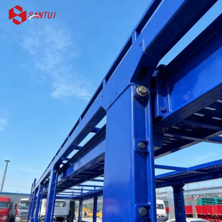 20m Steel Car Carrier Transport Semi Trailer / 2-Axles Car Transporter Trailer