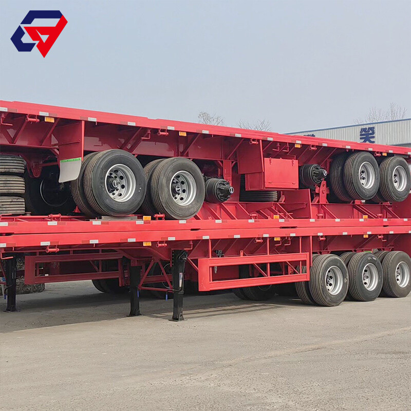 3 Axles 40FT Flatbed Container Truck Semi Trailer