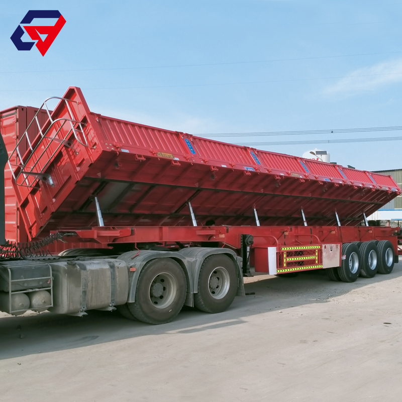 3/4 Axle Drop Side Wall Dump Tipper Semi-Trailer