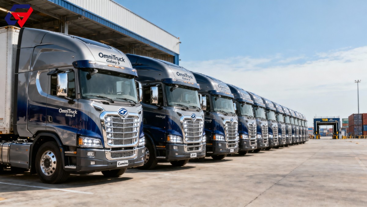 OmniTruck Galaxy 5 Fuel Tractor Trucks Delivered to Qingdao TIR Route OmniTruck Galaxy 5 Fuel Tractor Trucks Delivered to Qingdao TIR Route
