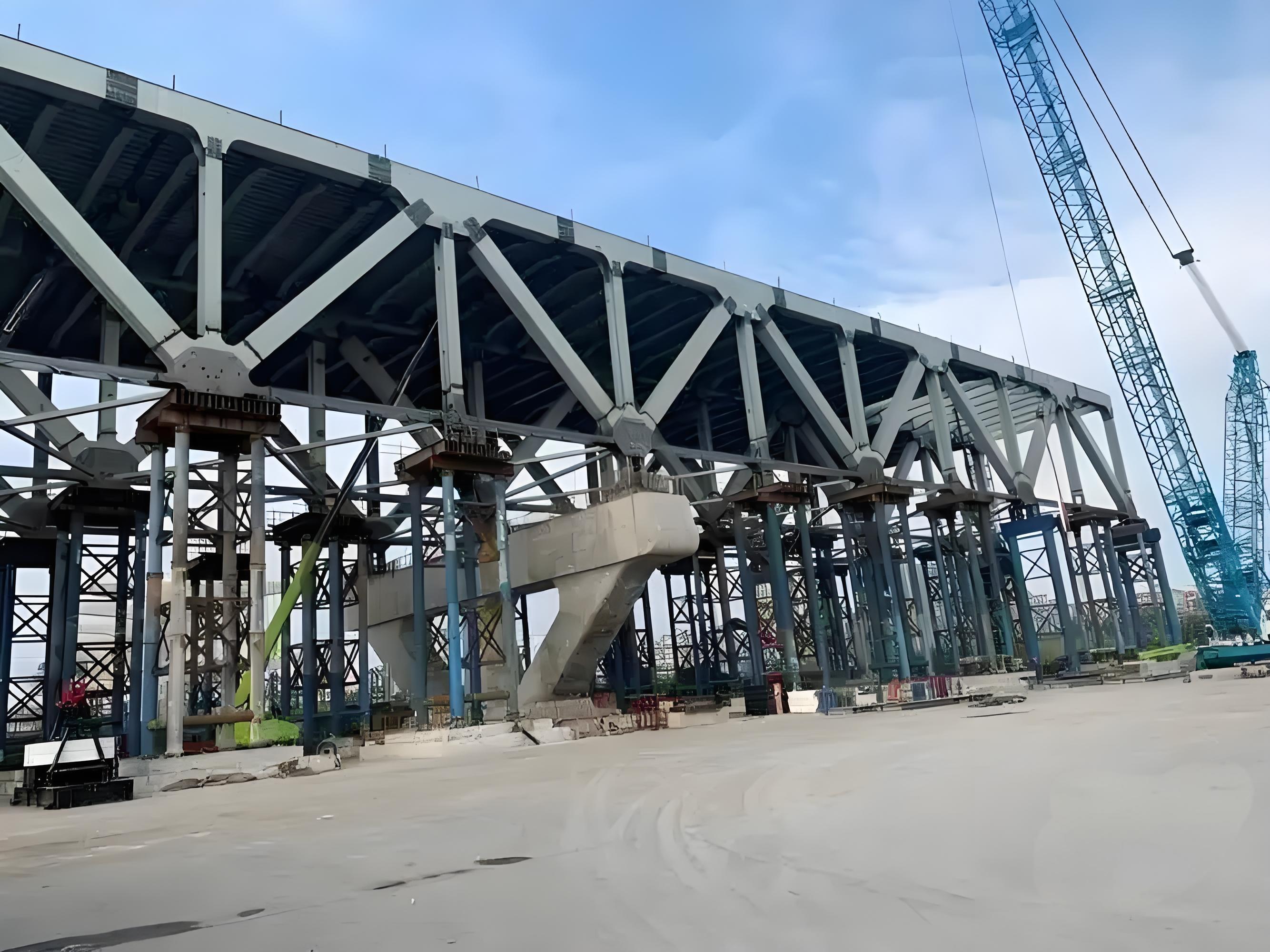 Railway steel structure bridge