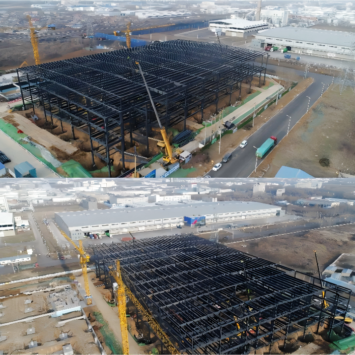 Prefabricated Steel Workshop Building with Integrated Crane Systems (Gantry/Bridge Crane, Customizable)