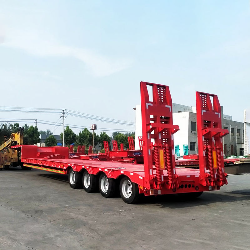 Lowboy Lowbed Trailer Loader Lowbed Truck Low Bed Trailer Low Platform Semi-Trailer