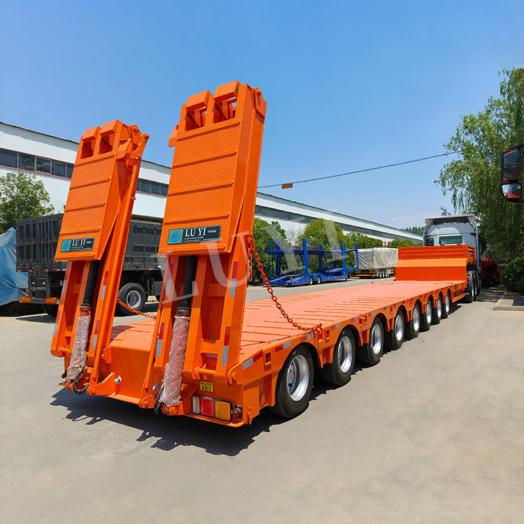 Lowboy Lowbed Trailer Loader Lowbed Truck Low Bed Trailer Low Platform Semi-Trailer