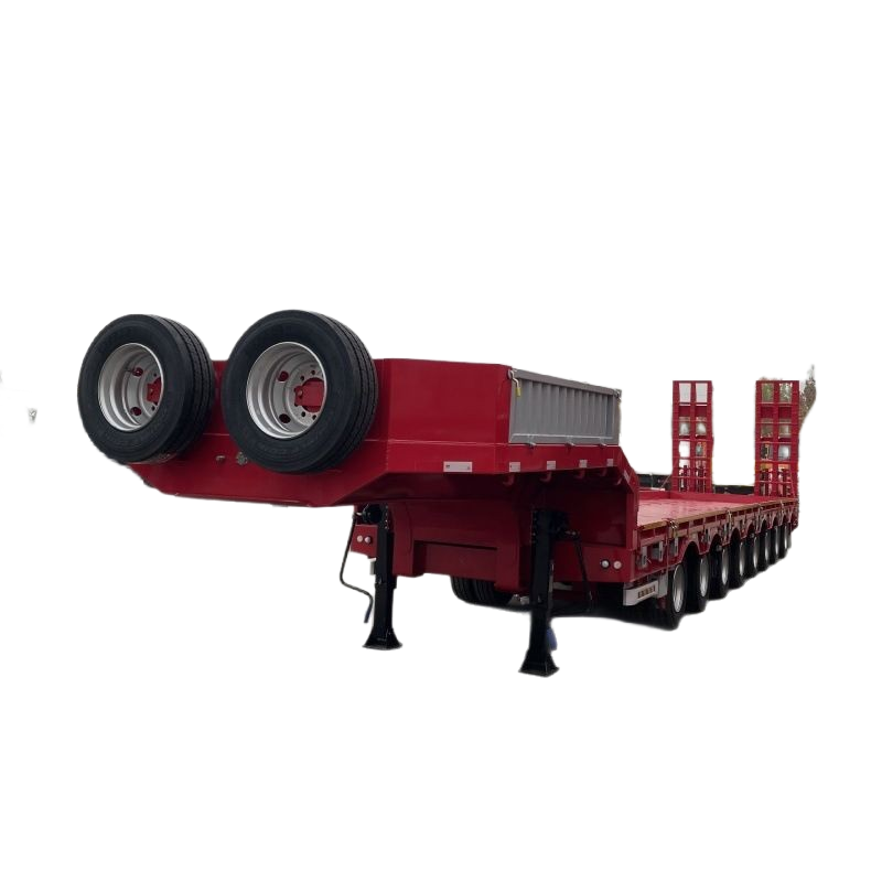 Heavy-duty 8-axle 120-ton low flatbed semi-trailer