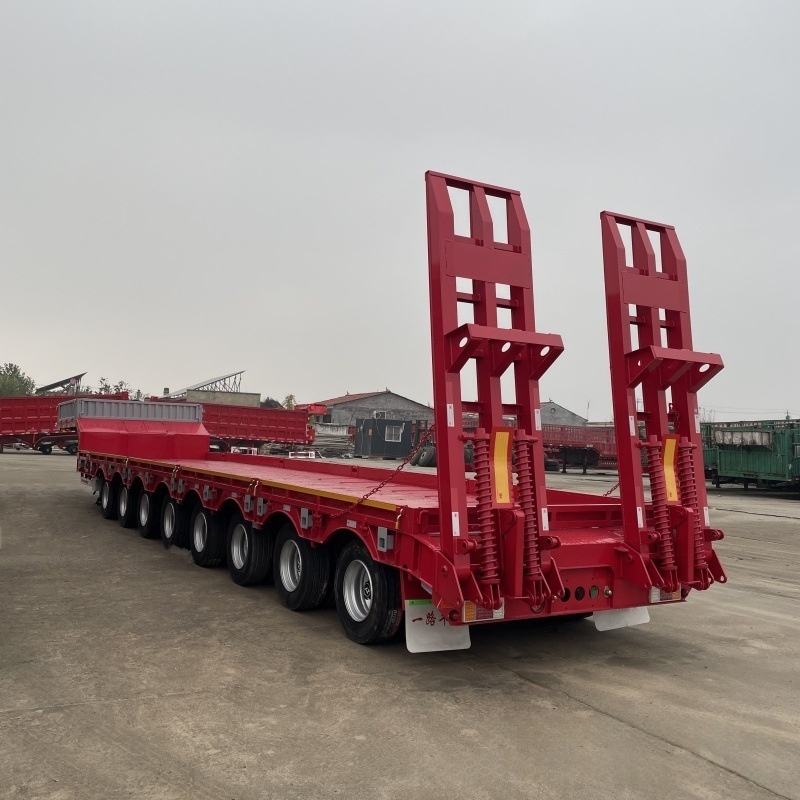 Heavy-duty 8-axle 120-ton low flatbed semi-trailer
