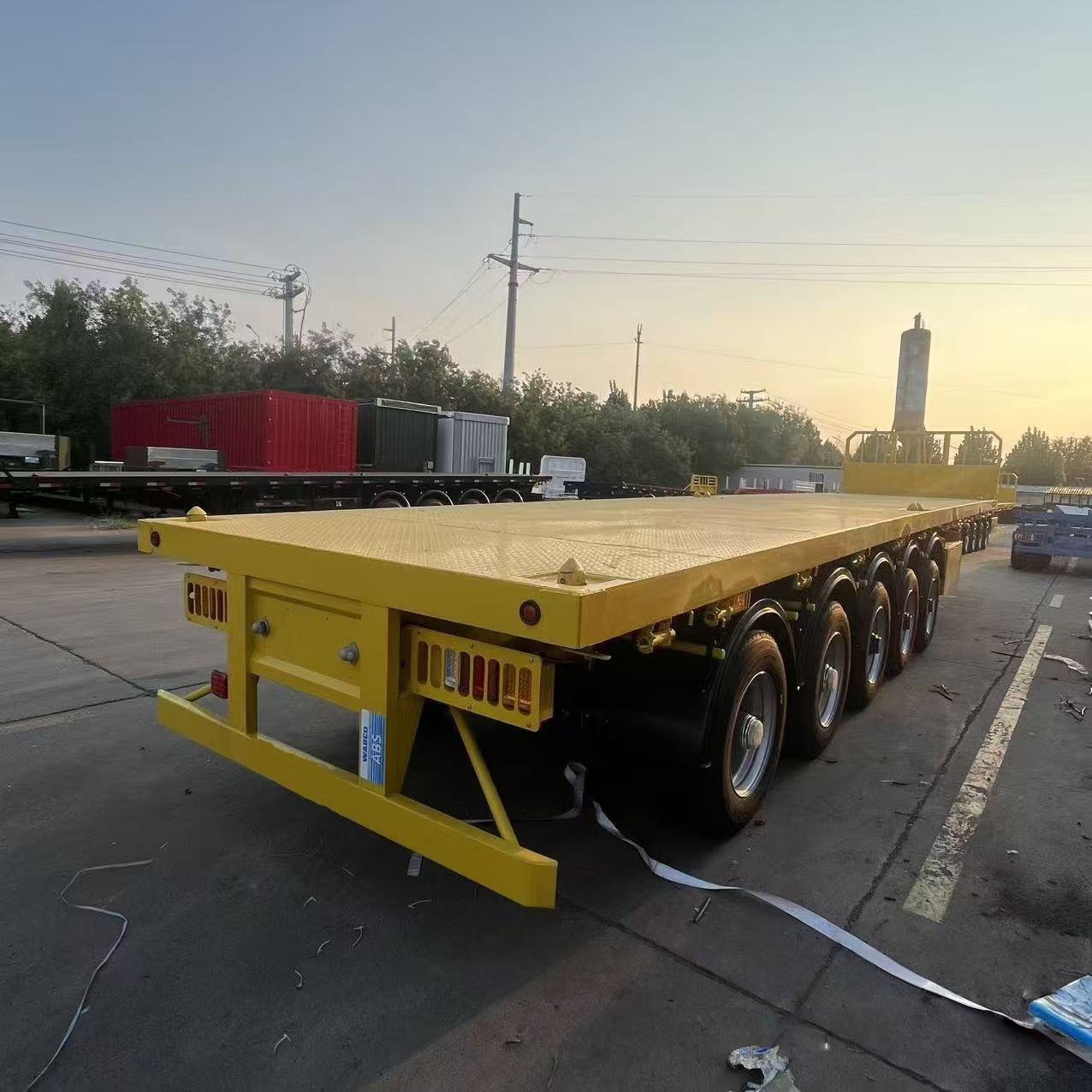 5 Axle Flatbed Semi Trailer 40FT 45FT 60T Container Flatbed Truck Trailers Cargo Transport Steel Flatbed Tow Truck