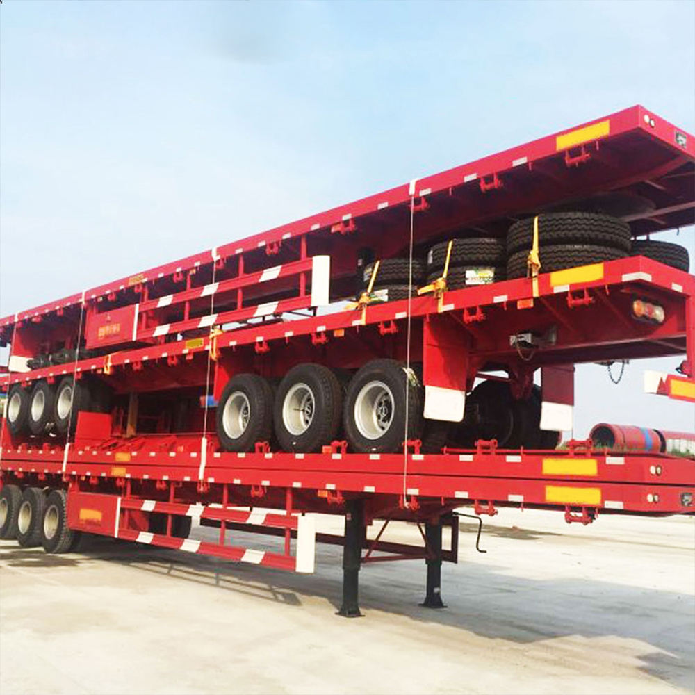 Flatbed 20/40ft-container-chassis-semi-trailer Carrying Truck Trailer 