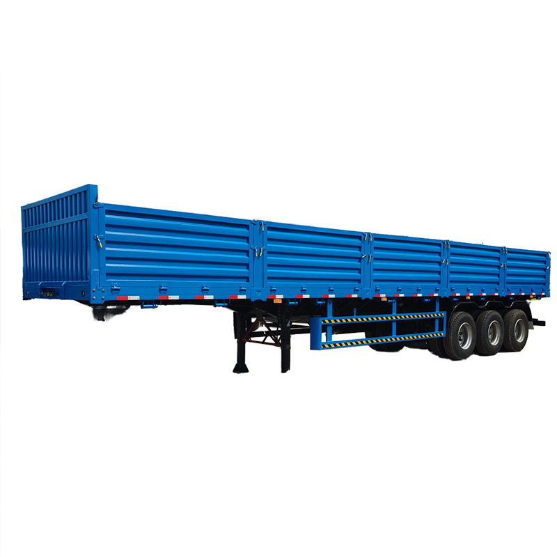 60 Ton Drop Side Wall Semi Trailer Sidewall 3 Axle Cargo Transport Truck Trailer 