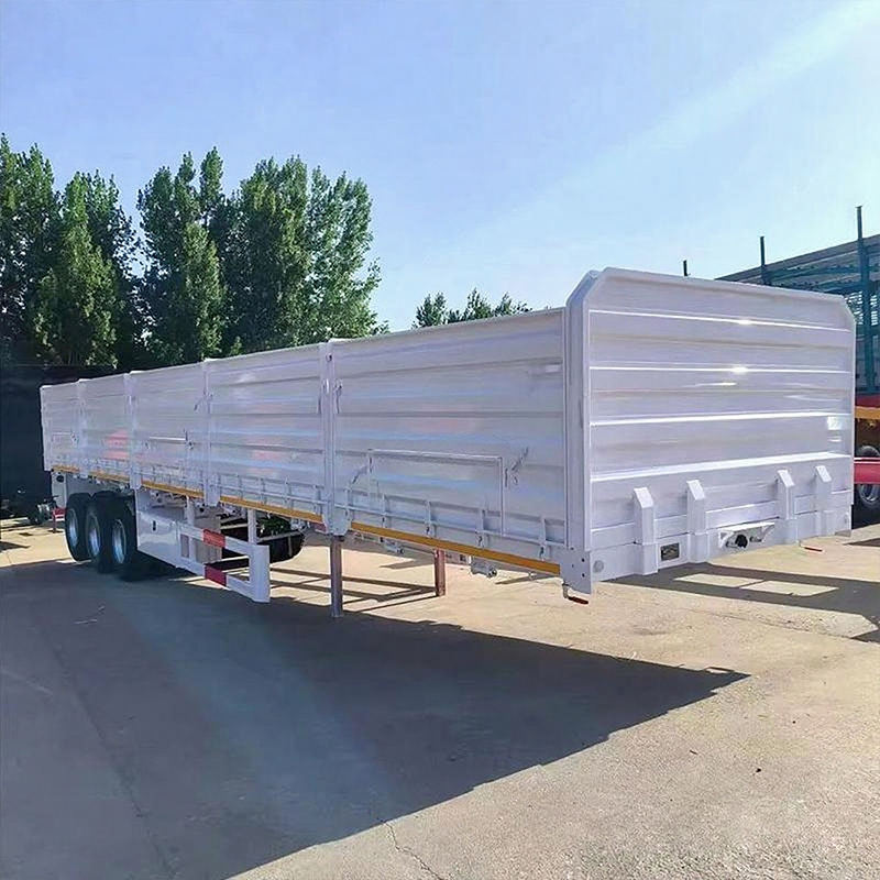 60 Ton Drop Side Wall Semi Trailer Sidewall 3 Axle Cargo Transport Truck Trailer 