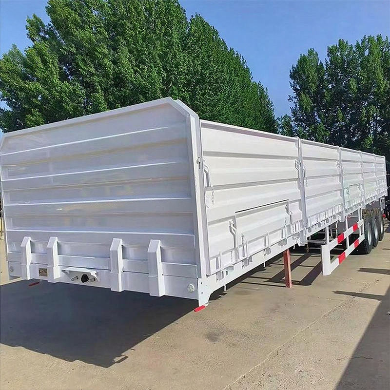 60 Ton Drop Side Wall Semi Trailer Sidewall 3 Axle Cargo Transport Truck Trailer 