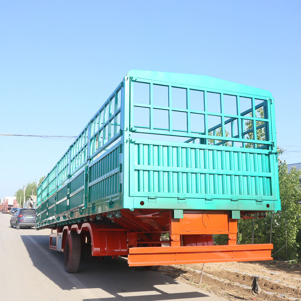 Heavy-Duty High Quality 3-Axle 80ton High Wall Fence Semi Trailer for Cargo Transport