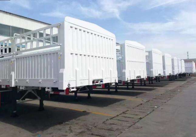 4 Axles 80 Ton Bluk Cargo Transportation Truck Semi Trailer High Side Wall Trailer Fence Cargo Semi Trailer