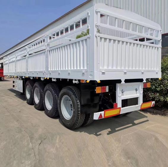 4 Axles 80 Ton Bluk Cargo Transportation Truck Semi Trailer High Side Wall Trailer Fence Cargo Semi Trailer