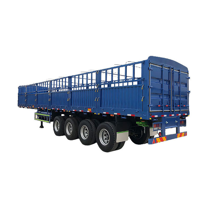 4 Axles 80 Ton Bluk Cargo Transportation Truck Semi Trailer High Side Wall Trailer Fence Cargo Semi Trailer