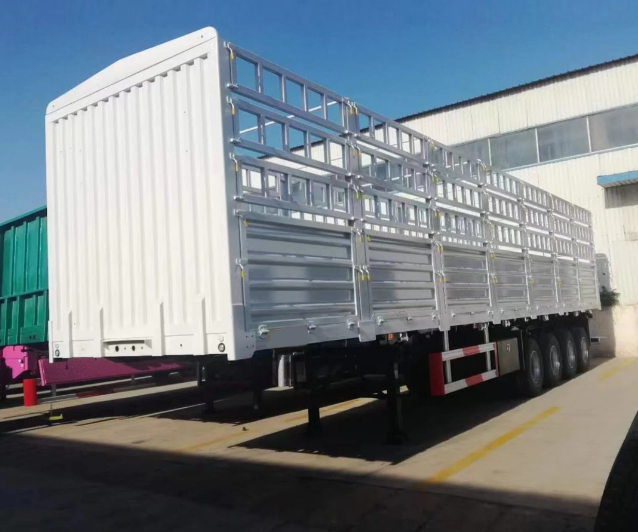 4 Axles 80 Ton Bluk Cargo Transportation Truck Semi Trailer High Side Wall Trailer Fence Cargo Semi Trailer