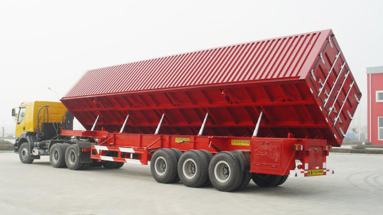Hydraulic side-dump semi-trailer with tipping function, a highly efficient and labor-saving dump truck.