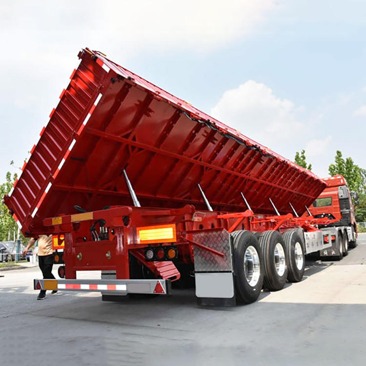 Hydraulic side-dump semi-trailer with tipping function, a highly efficient and labor-saving dump truck.