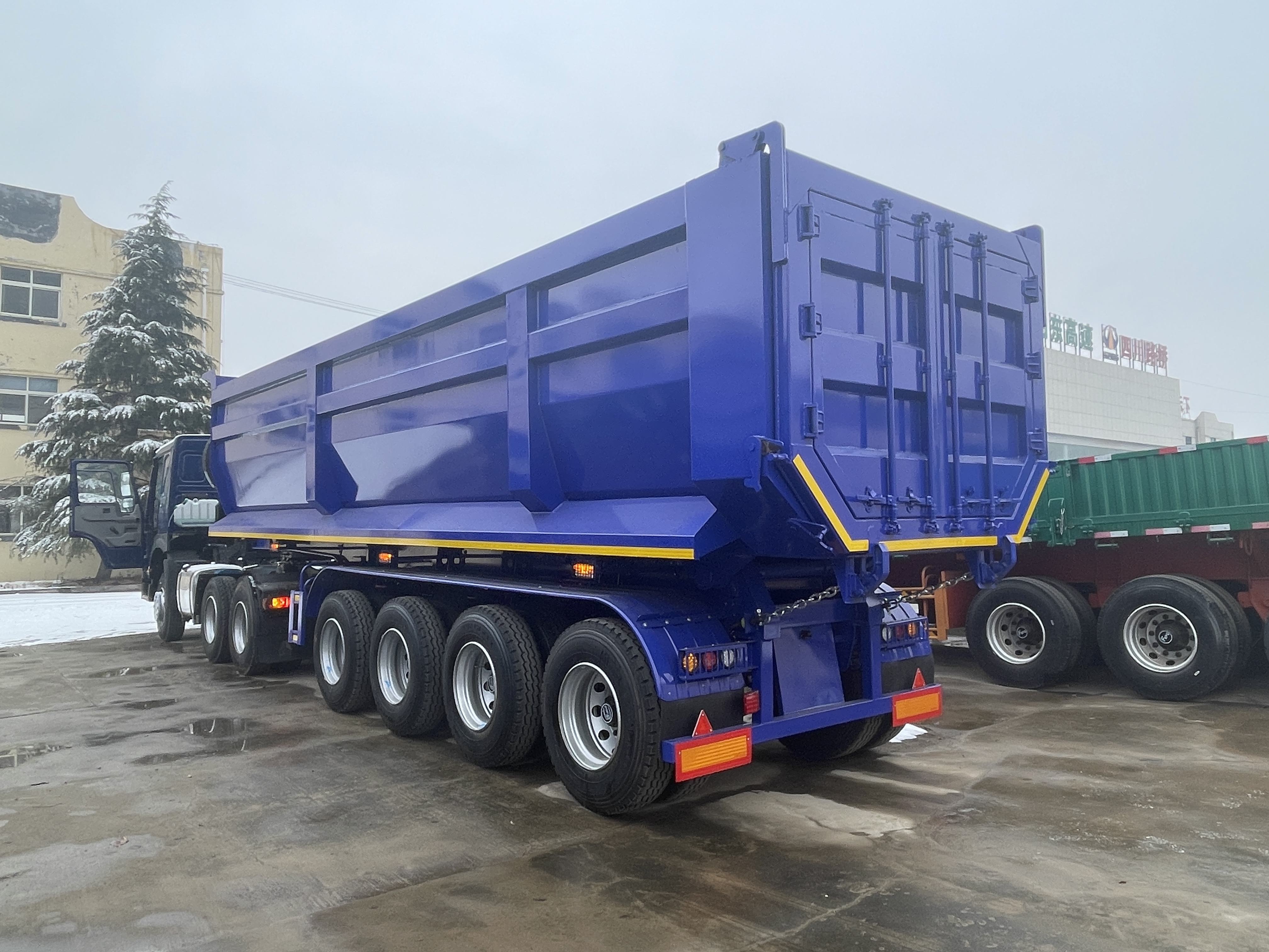 Heavy-duty Gravel Transport Vehicles ，Dumping Semi Trailers