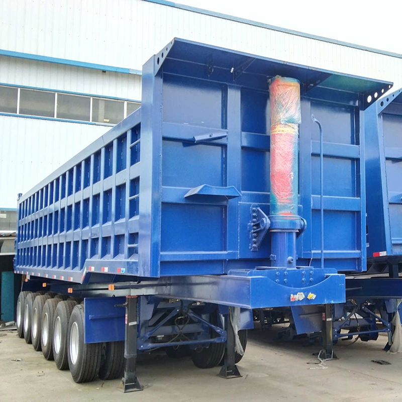  6 Axle Semi-Trailer Forward Sidewall Mounted Self-Dumping Rear Tipper Dump Semi Trailer