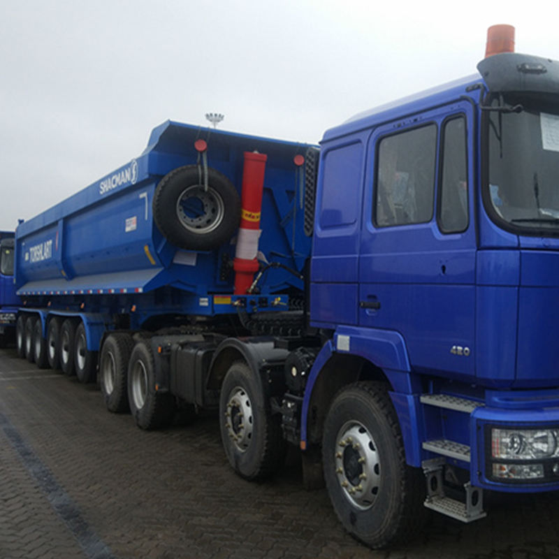  6 Axle Semi-Trailer Forward Sidewall Mounted Self-Dumping Rear Tipper Dump Semi Trailer