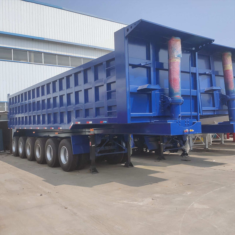  6 Axle Semi-Trailer Forward Sidewall Mounted Self-Dumping Rear Tipper Dump Semi Trailer